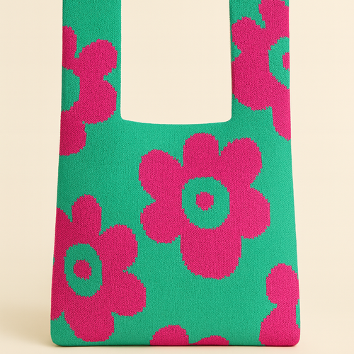 Retro Bloom Knit Bag