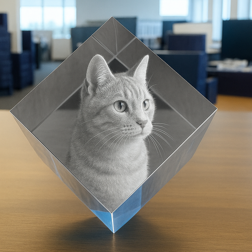 The Stunning 3D Iona Ocean Blue Colour Cube Crystal