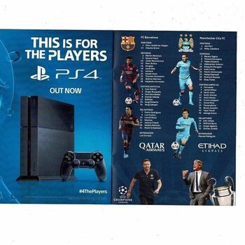 FC Barcelona v Manchester City Champions League Football Programme 2014/15