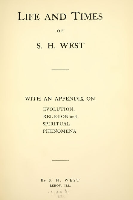 1908 | Life and Times of S. H. West