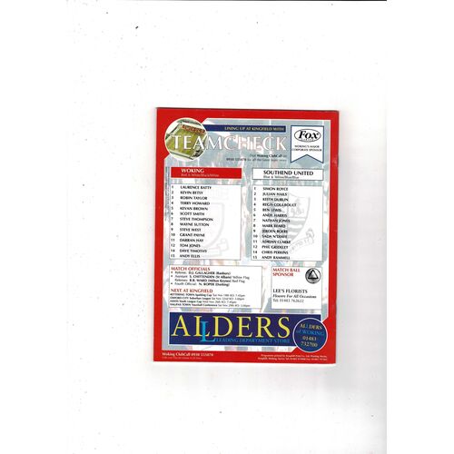 Woking v Southend United FA Cup Football Programme