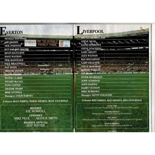 1989 Everton v Liverpool FA Cup Final Football Programme