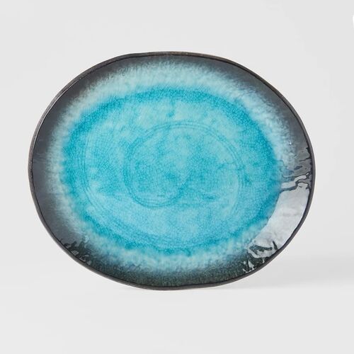 Aqua Lagoon Oval Flat Plate 22cm