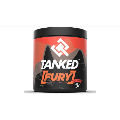 Tanked Fury Extreme Pre-Workout Powder Red Berry - 260g (40 Servings)