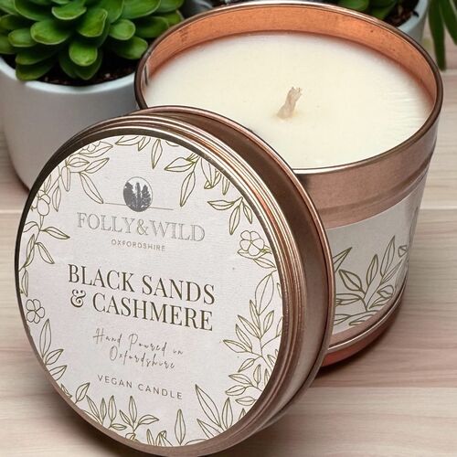 Black Sands & Cashmere – 200g Tinned Candle