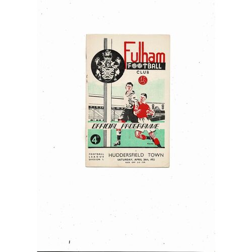 1951/52 Fulham v Huddersfield Town Football Programme