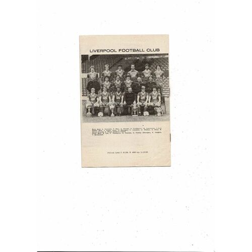 RTS Widzew Lodz v Liverpool European Cup Football Programme 1982/83