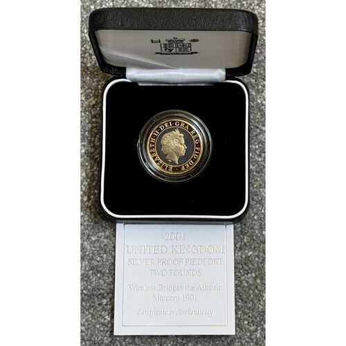 2001 FDC Silver Proof Piedfort £2 Coin - 24g
