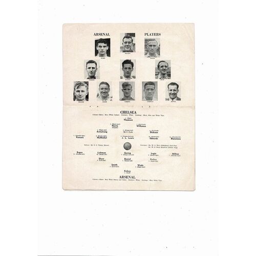 1952/53 Chelsea v Arsenal Football Programme