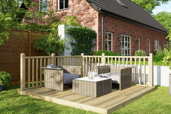 10x10 Decking with 2x Handrails