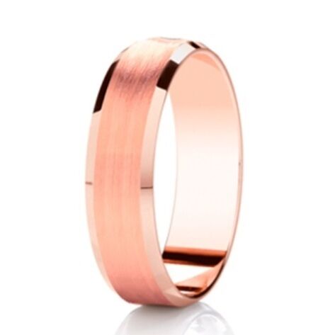 18ct DIAMOND CUT contrasting finish flat profile ring