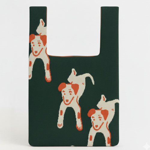 Smiley Dog Knit Bag