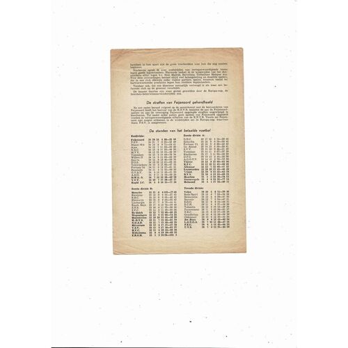 Amsterdam X1 v Manchester United Friendly Football Programme 1961/62
