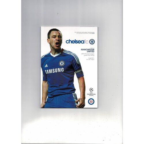 Chelsea v Manchester United Champions League Football Programme 2010/11