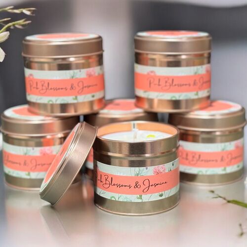 Pink Blossom & Jasmine – 200g Tinned Candle