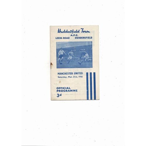 1955/56 Huddersfield Town v Manchester United Football Programme