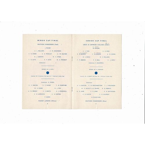 Leeds & Carnegie College v Whitkirk Wanderers Leeds Snr Cup Final 1970 @ Leeds