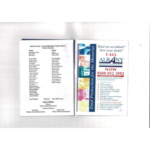 Whitley Bay v Stocksbridge Park Steels FA Cup Football Programme 2006/07