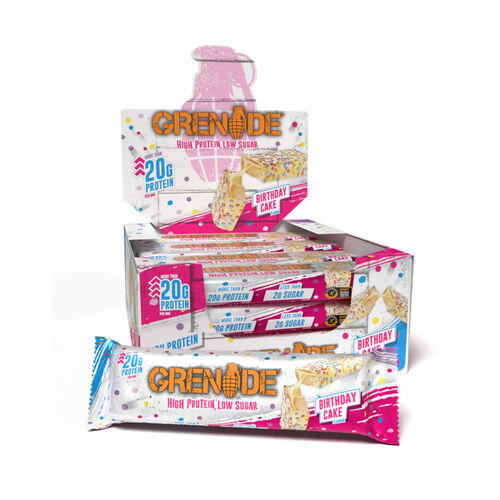 Case of Grenade Protein Bar - Birthday Cake Flavour 12 x 60g