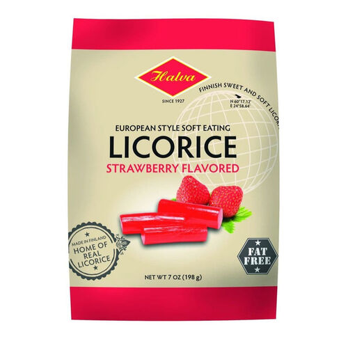 Halva Finnish Soft Eating Strawberry Flavoured Liquorice 198g