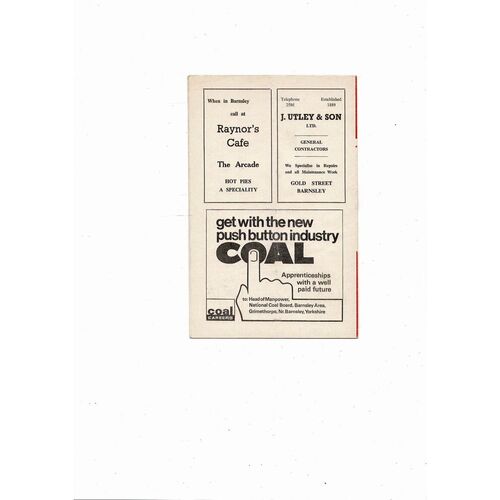 1968/69 Barnsley v Leyton Orient Football Programme