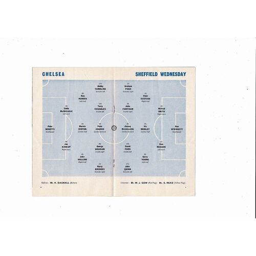 1966 Chelsea v Sheffield Wednesday FA Cup Semi Final Football Programme @ Aston Villa