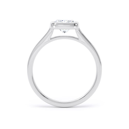 Cushion cut rubover diamond solitaire
