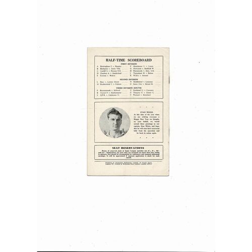 1956/57 Chelsea v Leeds United Football Programme