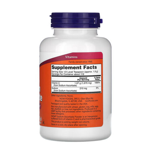NOW Foods Sodium Ascorbate (Vitamin C Powder) - 227g