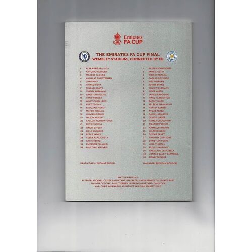 2021 Chelsea v Leicester City FA Cup Final Football Programme