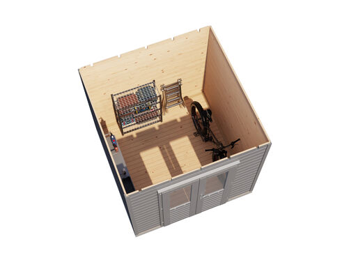 2.4mtr x 2.4mtr 28mm walled Flat Roof Cabin