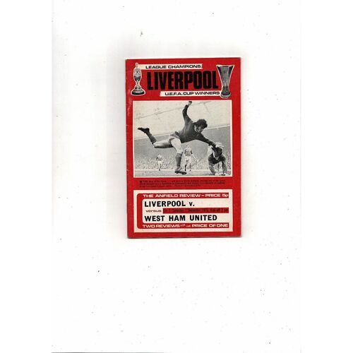 Liverpool Home Football Programmes