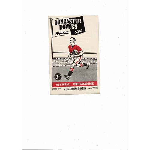 1956/57 Doncaster Rovers v Blackburn Rovers Football Programme