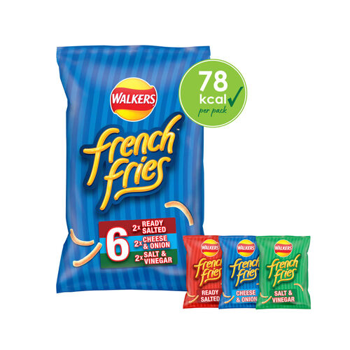 Walkers French Fries Variety Multipack Snacks Crisps 6 x 18g
