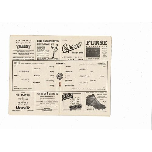 1957/58 Notts County v Tranmere Rovers FA Cup Football Programme