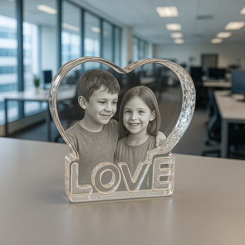 The Beautiful 3D Sculpted “LOVE” Tiree 13x13x3cm Pure Crystal Heart