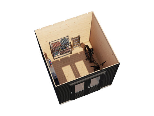 2.4mtr x 2.4mtr 28mm walled Flat Roof Cabin