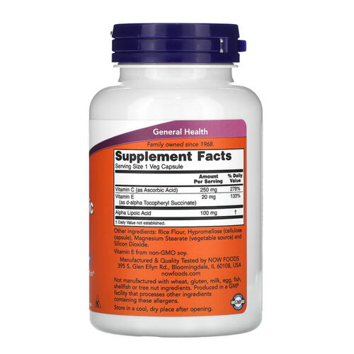 NOW Foods Alpha Lipoic Acid 100mg - 120 Veg Capsules