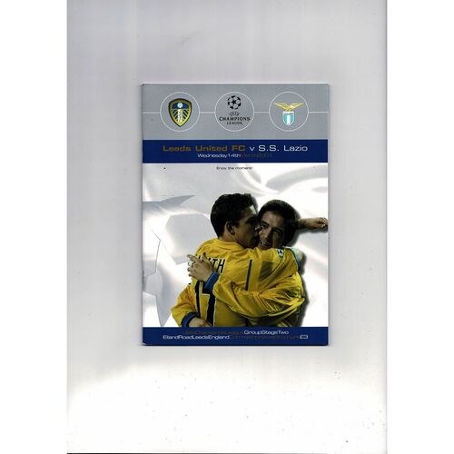 Leeds United v SS Lazio Champions League Football Programme 2000/01
