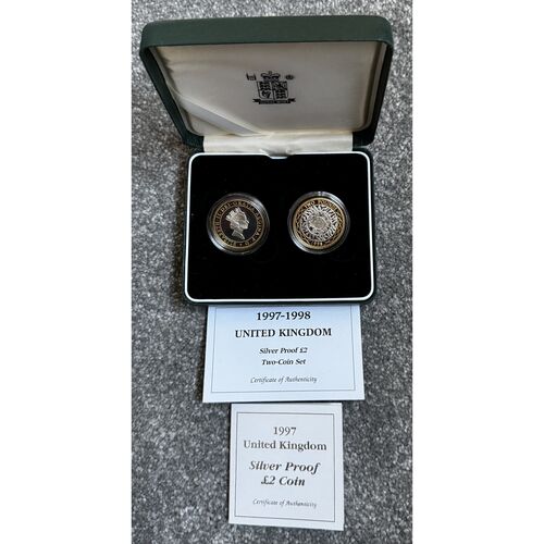 1997-1998 - FDC Silver proof £2 Two Coin Set - 24g