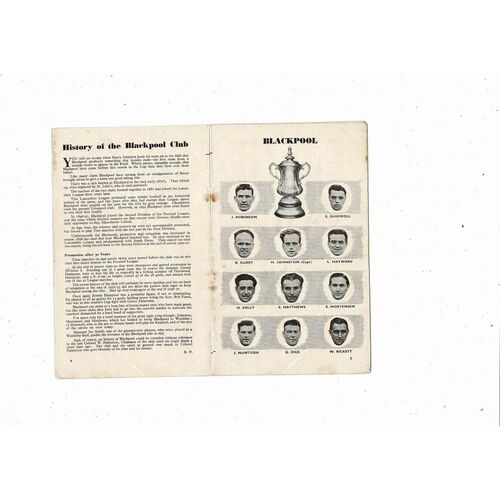 1948 Blackpool v Manchester United FA Cup Final Football Programme