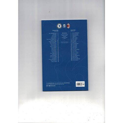 Chelsea v AC Milan Champions League Football Programme 2022/23