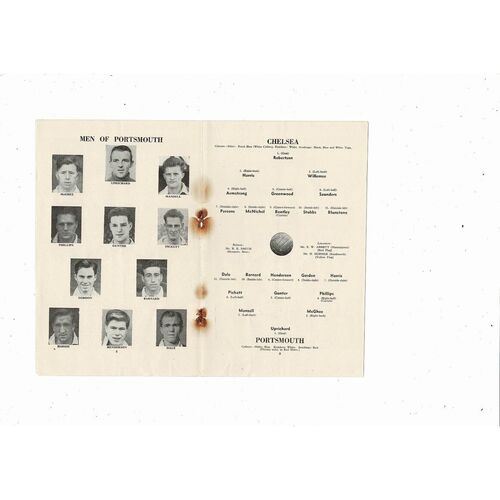 1954/55 Chelsea v Portsmouth Championship Season Football Programme