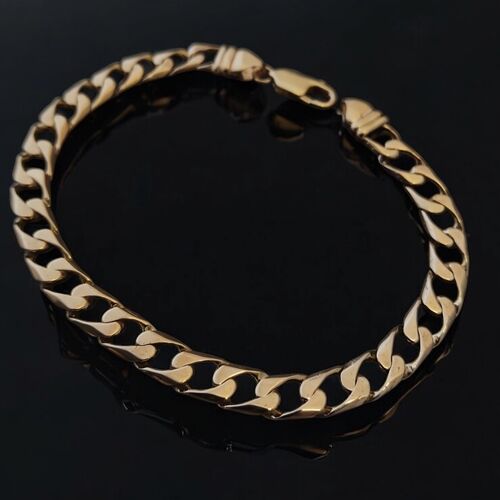 9ct gold rectangular curb bracelet
