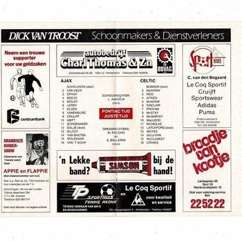 Ajax Amsterdam v Celtic European Cup Football Programme 1982/83