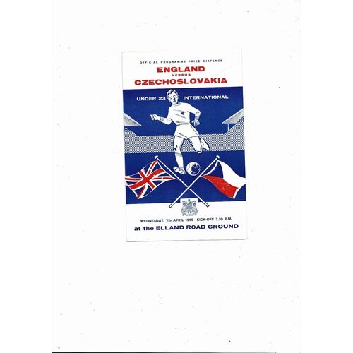1965 England v Czechoslovakia U23 Football Programme @ Leeds United