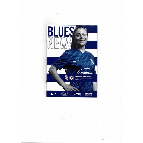 2021/22 Birmingham City v Chelsea Womens Super League Football Programme