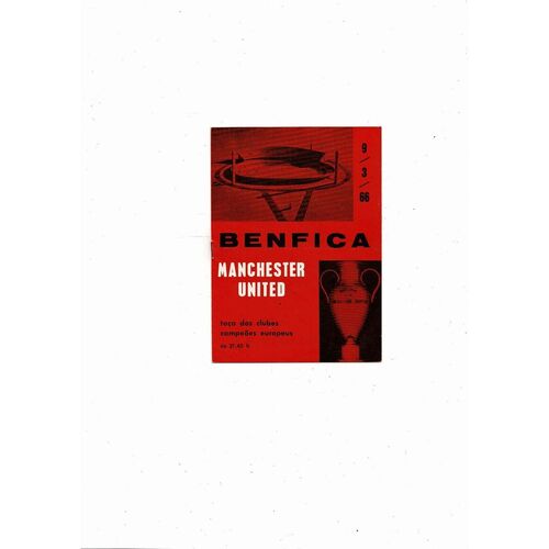 1965/66 Benfica v Manchester United European Cup Football Programme