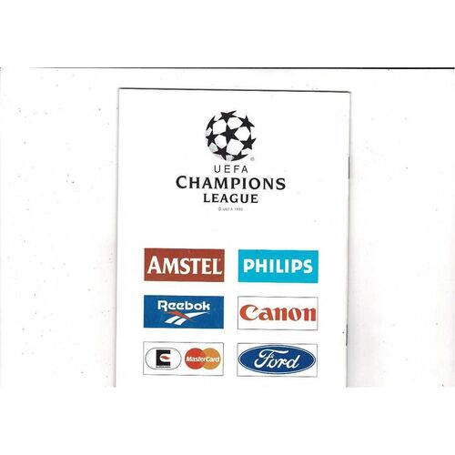 Steaua Bucharest v Benfica UEFA Champions League Football Programme 1994/95