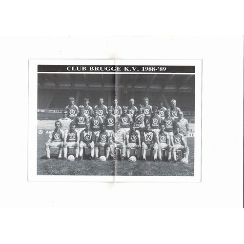 Club Brugge v Brondby European Cup Football Programme 1988/89